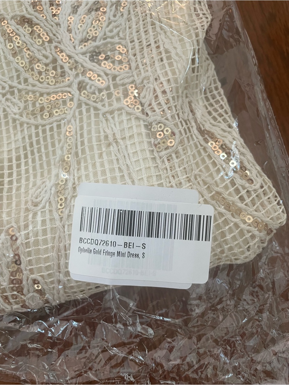 12th Tribe Ophelia Gold Fringe Mini Dress Size S NWT - Picture 4 of 5